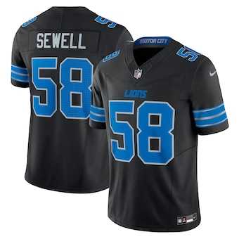 Men & Women & Youth Detroit Lions #58 Penei Sewell Nike Black Vapor F.U.S.E. Alternate Limited Jersey